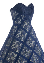 Stunning 1950s Blue Lace Cocktail Dress - New! (RESERVED)