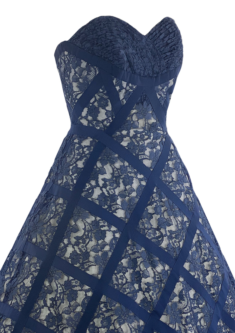 Stunning 1950s Blue Lace Cocktail Dress - New! (RESERVED)