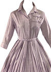 Vintage Late 1950s Liliac Cotton Shirtfront Dress- NEW!