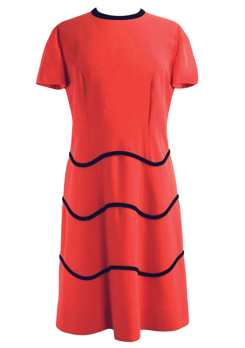 Vintage 1960s Designer Red and Black Ensemble- New!