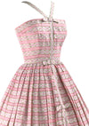 1950s Pat Primo Pink Striped Dress