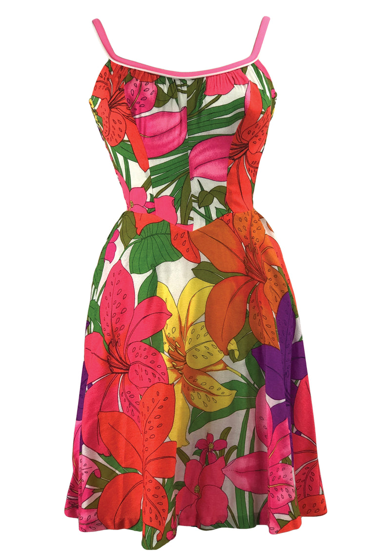 Vintage 1960s De Weese Bright Floral Sundress- New!