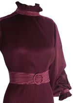 Gorgeous 1970s does 1930s Maroon Dress- New!