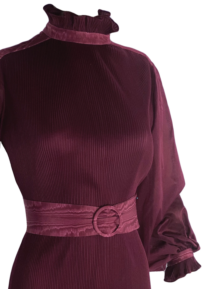 Gorgeous 1970s does 1930s Maroon Dress- New!