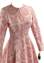 Vintage 1960s Embossed Floral Mini Dress - New!