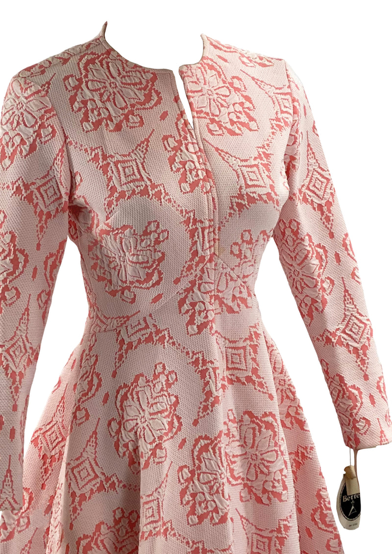 Vintage 1960s Embossed Floral Mini Dress - New!