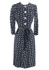 Vintage 1940s Blue Rayon Dress & Coat Ensemble - New!