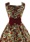 Late 1950s Autumn Toned Floral Dress Ensemble- New!