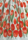 Vintage 1950s Gorgeous Orange Tulips Cotton Dress  - New!