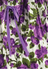 Striking 1950s Purple Roses Cotton Dress- New!