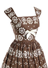 Vintage 1950s Brown and White Horrockses Designer Dress- New!