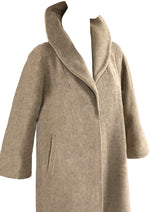 Vintage Late 1950s Oatmeal Wool Clutch Coat - NEW!