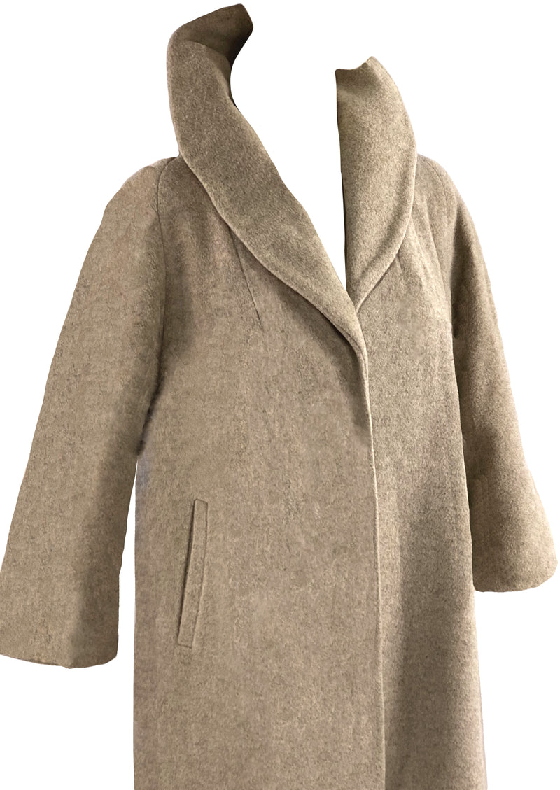 Vintage Late 1950s Oatmeal Wool Clutch Coat - NEW!