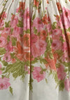 Vintage 1950s Pink and Peach Roses Border Print Cotton Dress- New!
