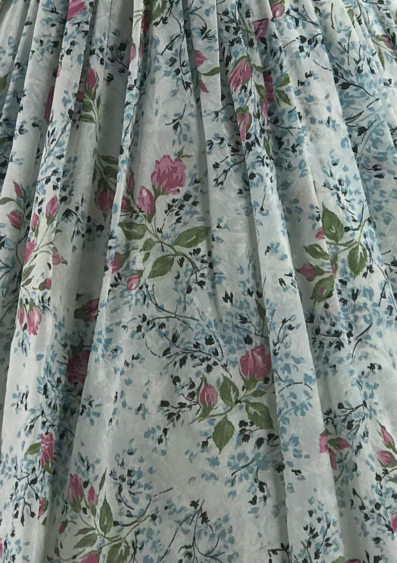 Vintage 1950s Pink and Blue Floral Rosebud Dress - New!