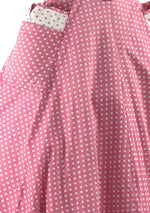 Late 1950s Early 1960s Pink & White Polka Dot Sundress - New!