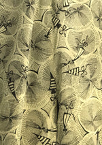 Vintage 1950s Parasols Novelty Print Taffeta Dress- New!
