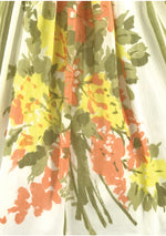 1950s Yellow and Green Floral Jerry Gilden Dress - New!