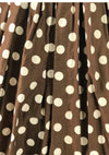 Late 1950s Cocoa Polka Dot Cotton Dress - New!