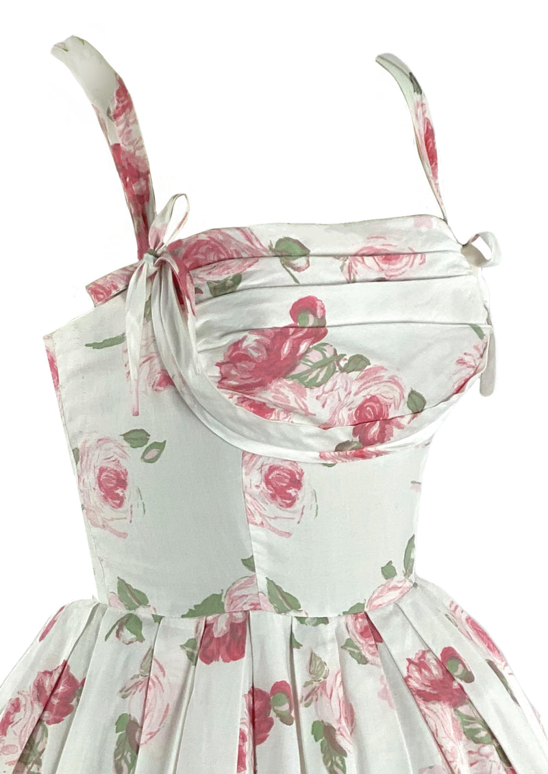 1950s Muted Pink Roses Floral Sundress- New!