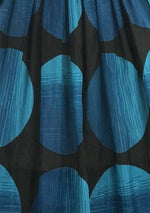 Vintage 1950s Vibrant Blue and Black Dot Dress- New!