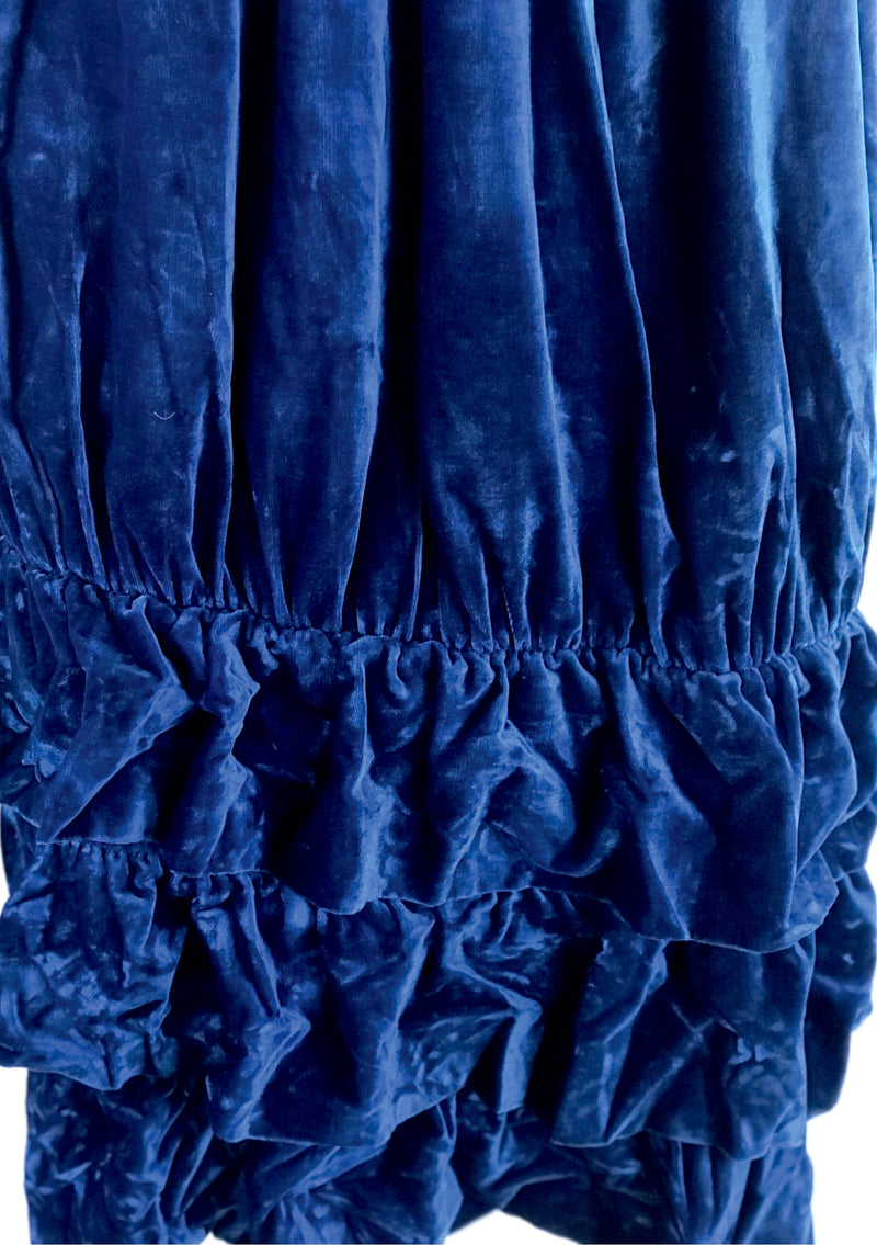 Vintage 1920s Sapphire Blue Velvet Cape - New!