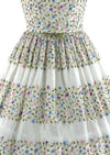 Lovely 1950s White Cotton Embroidered Dress- New!