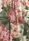 Stunning 1950s Roses & Lilacs Cotton Dress- New!
