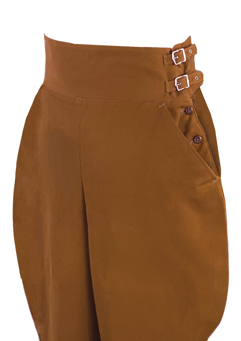 Vintage 1930s Tawny Brown Jodhpurs Riding Breeches- New!