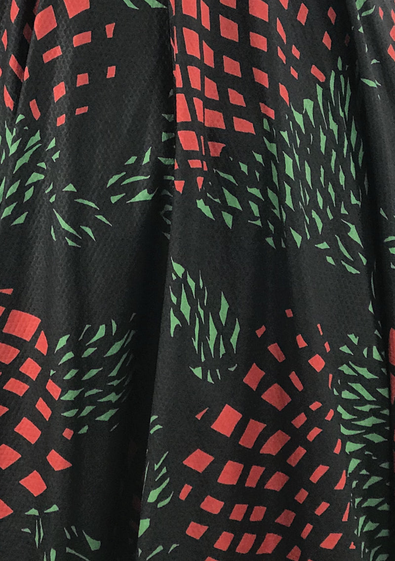Vintage 1950s Stylised Waratahs Cotton Dress- New!