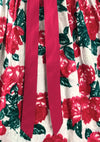 Vintage 1950s Large Magenta Roses Cotton Dress - New!