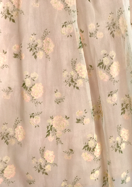 1950's Pink Flocked Floral Chiffon Party Dress - New ! (Layby)