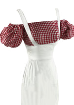Late 1950s to Early 1960s Red & White Wiggle Dress - NEW!