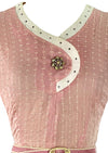 Late 1940s Early 1950s Pink Embroidered Cotton Dress- New!