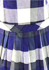 Vintage 1950's Blue & White Buffalo Plaid Cotton Dress  - New!