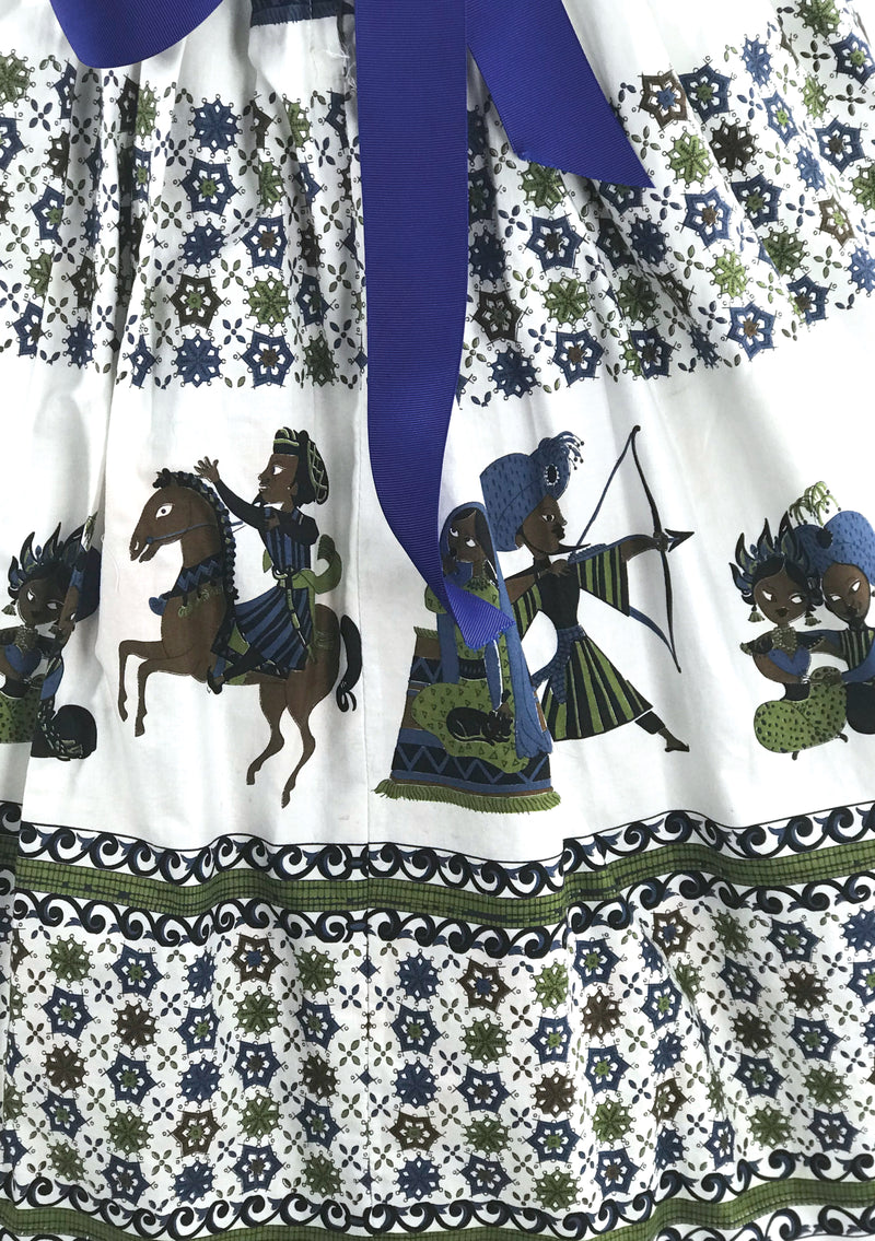Vintage 1950s Novelty Print Cotton Dress- New!