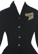 Gorgeous 1950s Black Velvet Princess Coat- New! (ON HOLD)
