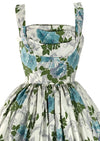 Fabulous 1950s Blue Roses Horrockses Designer Dress- New!