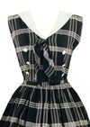 Late 1950s Early 1960s Black & White Plaid Dress- New!