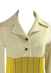 Vintage 1970s Golden Yellow and Cream Wool Ensemble - New!