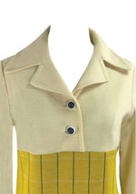 Vintage 1970s Golden Yellow and Cream Wool Ensemble - New!