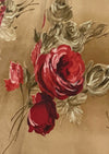 Deadstock Late 1950s Red Roses on Rose Gold Cotton- New!