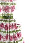 Vintage 1950s Pink Rose Cotton Dress- New!