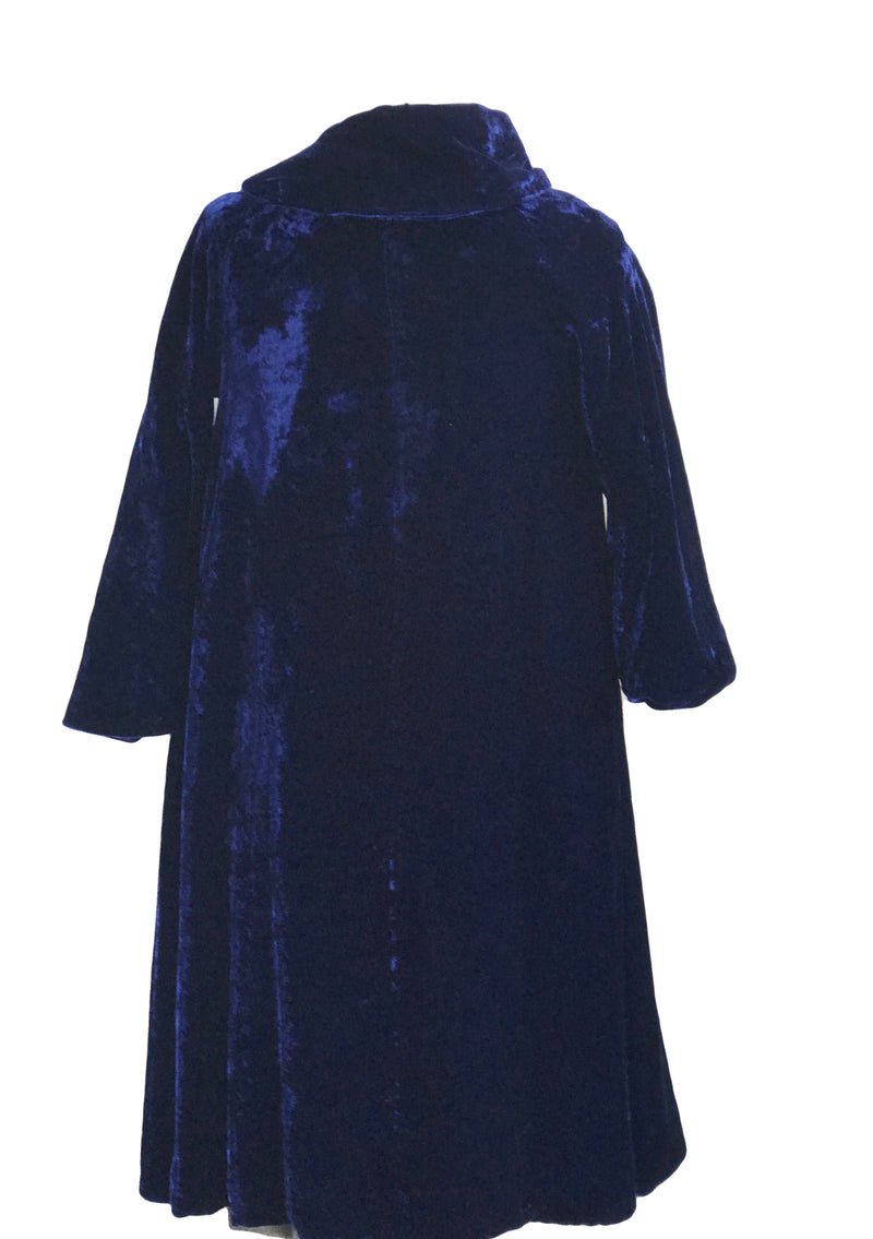 Vintage 1950s Blue Velvet Evening Coat- New! Coutura Vintage Vintage 1950s Blue Velvet Evening Coat- New! Coutura Vintage