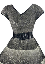 Late 1950s Black and White Cotton Lace Dress- NEW!