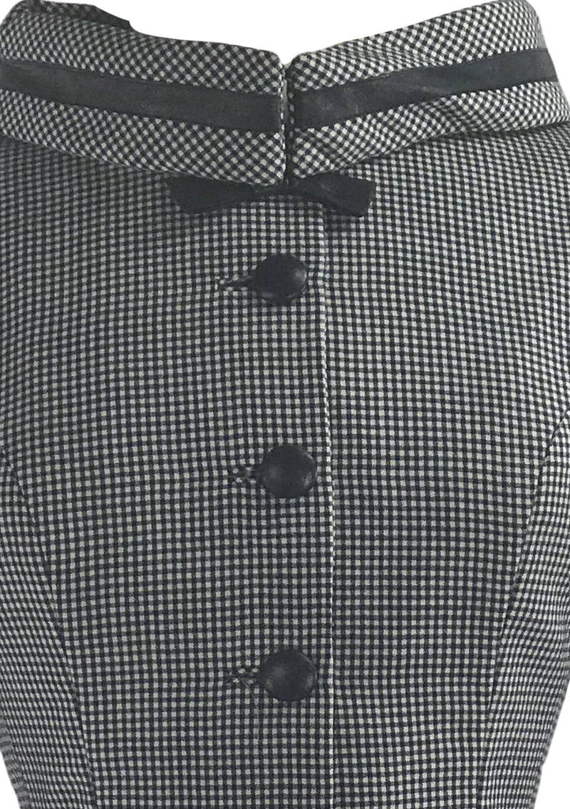 1950s Lilli Ann Designer Navy & White Houndstooth Suit - New!