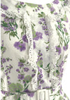 1950s Cotton Dress with Lavender & Sage Green Flowers - New!