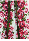 Sensational 1950s Red Roses Cotton Dress- New!