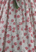 1950s Gilden Pink Rose Print Cotton Dress- New!