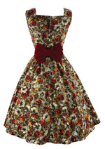 Late 1950s Autumn Toned Floral Dress Ensemble- New!